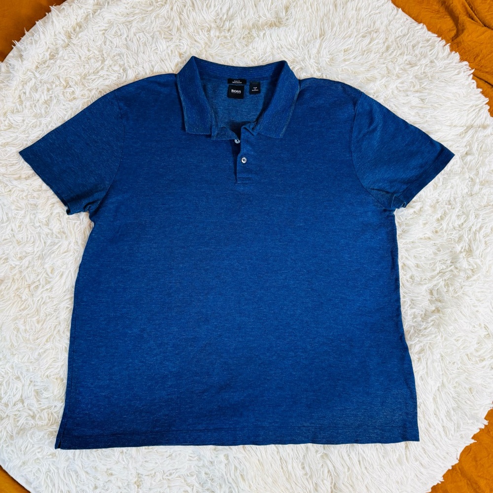 Hugo Boss BOSS Blue Slim Fit Polo Mercerized Cotton Men’s XXXL